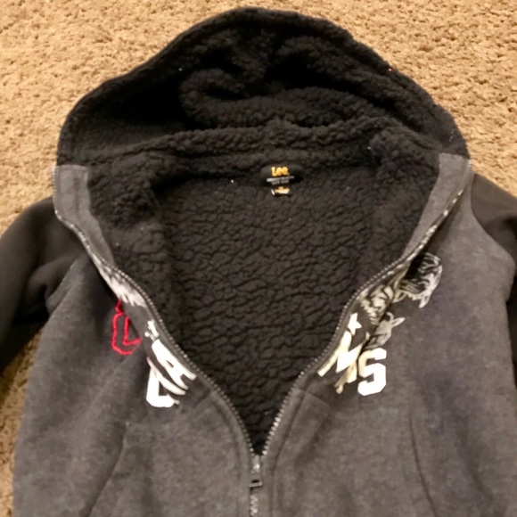 Boys medium fleece zip up hoodie pocket jacket - Picture 4 of 5